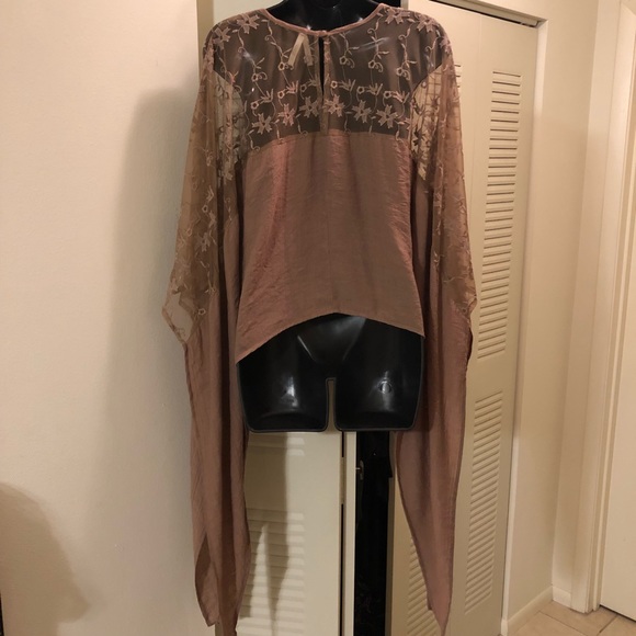 Truth NYC Asymmetrical Scarf Hem Chiffon Blouse - Picture 3 of 8